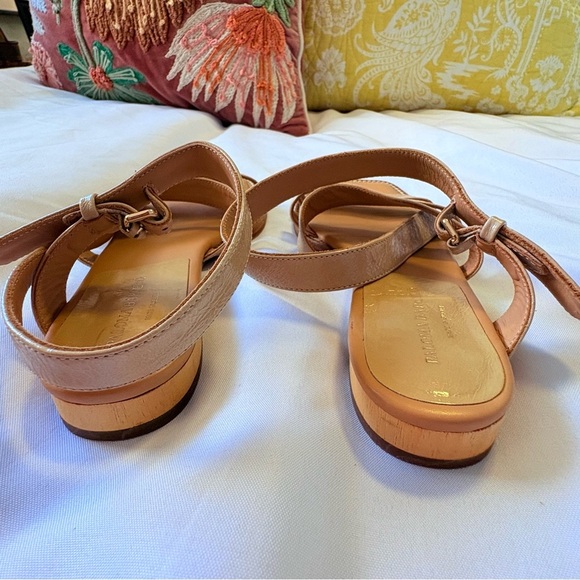 Paloma Barcelo Italian Leather Size 37 Strappy Sandals Square Toe - Picture 4 of 8